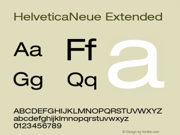 HelveticaNeue Extended Macromedia Fontographer 4.1.5 1/27/03图片样张