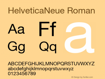 HelveticaNeue Roman Altsys Fontographer 4.0.2 7/16/08图片样张