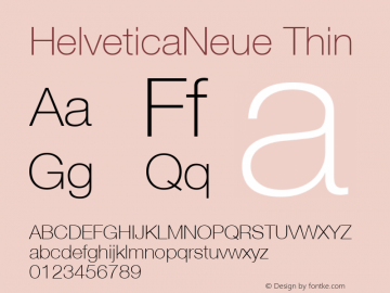 HelveticaNeue Thin Macromedia Fontographer 4.1.5 1/27/03图片样张