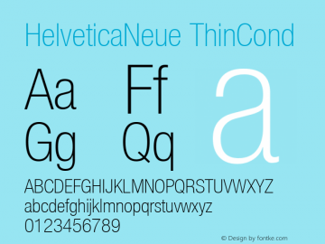 HelveticaNeue ThinCond Macromedia Fontographer 4.1.5 1/27/03图片样张