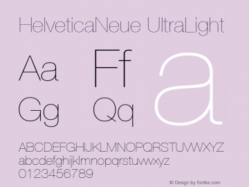 HelveticaNeue UltraLight Macromedia Fontographer 4.1.5 1/27/03图片样张