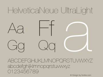 HelveticaNeue UltraLight Macromedia Fontographer 4.1.4 4/12/06图片样张