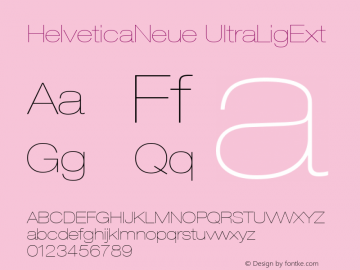 HelveticaNeue UltraLigExt Macromedia Fontographer 4.1.5 1/27/03图片样张