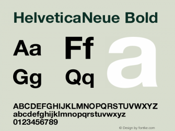HelveticaNeue-Bold Version 001.000图片样张