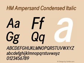 HM Ampersand Condensed Italic Version 4.01图片样张