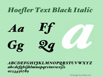 Hoefler Text Black Italic 4.1d3图片样张