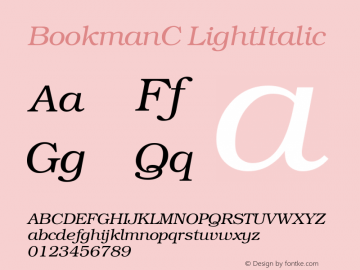 ITC Bookman Light Italic Cyrillic Version 001.000图片样张