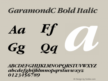 ITC Garamond Bold Italic Cyrillic Version 001.000图片样张