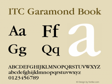 ITC Garamond Book Version 003.001图片样张