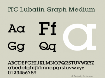 ITC Lubalin Graph Medium Version 003.001图片样张