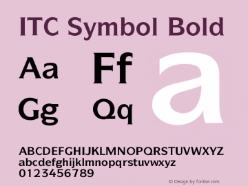 ITC Symbol Bold Version 001.000图片样张