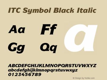 ItcSymbol-BlackItalic OTF 1.0;PS 001.000;Core 1.0.22图片样张