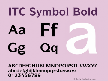 ItcSymbol-Bold OTF 1.0;PS 001.000;Core 1.0.22图片样张