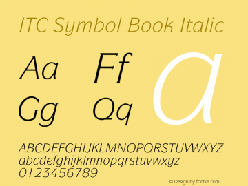 ItcSymbol-BookItalic OTF 1.0;PS 001.000;Core 1.0.22图片样张