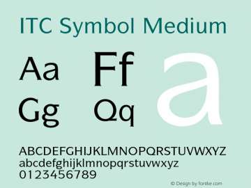 ItcSymbol-Medium OTF 1.0;PS 001.000;Core 1.0.22图片样张