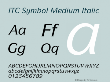 ItcSymbol-MediumItalic OTF 1.0;PS 001.000;Core 1.0.22图片样张