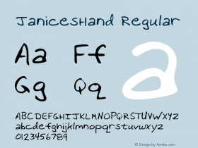 JanicesHand Regular Altsys Fontographer 3.5  8/24/95图片样张