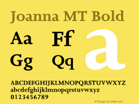 Joanna MT Bold Version 8.0: 19: 14505: 1999图片样张