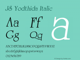 JSYodthida-Italic Version 2.000 2005 initial release图片样张