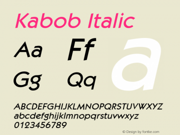 Kabob Italic Altsys Fontographer 3.5  7/12/96图片样张