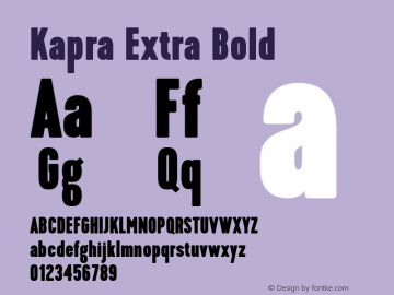 Kapra-ExtraBold Version 1.000;PS 001.001;hotconv 1.0.56图片样张
