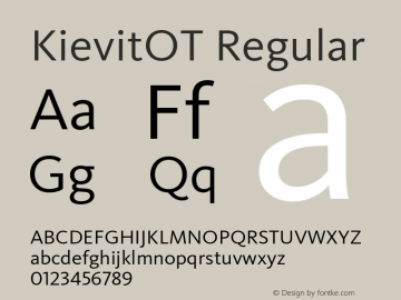 KievitOT-Regular Version 5.504图片样张