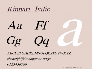 KinnariItalic Version 001.000图片样张