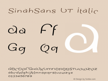 SinahSans LT Italic Version 001.001图片样张