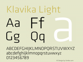 Klavika Light Version 4.000;PS 3.3;hotconv 1.0.79;makeotf.lib2.5.61930图片样张