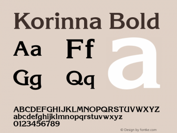 Korinna Bold Altsys Fontographer 3.5  11/25/92图片样张