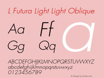 L Futura Light Light Oblique 001.000图片样张