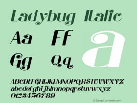 Ladybug Italic Altsys Fontographer 3.5  7/12/96图片样张