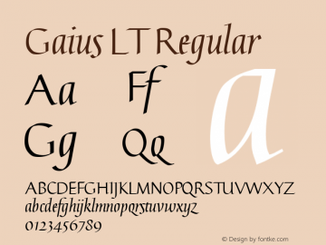 Gaius LT Regular Version 001.000 Font Sample