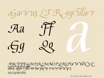 Gaius LT Regular Version 001.000 Font Sample