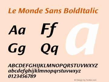 Le Monde Sans Bold Italic Version 001.000图片样张