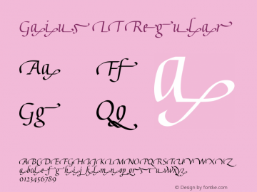 Gaius LT Regular Version 001.000 Font Sample