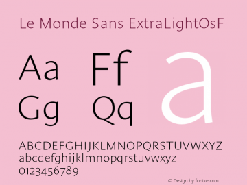 Le Monde Sans ExtraLight OsF Version 001.000图片样张