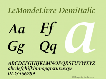LeMondeLivre Demi Italic Version 001.007图片样张