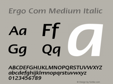 Linotype Ergo Com Medium Italic Version 1.02;2006图片样张