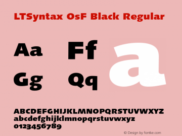 LinotypeSyntaxOsF Black Version 1.0; 2000; initial release图片样张