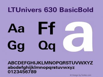 LTUnivers 630 BasicBold Version 1.00; 2007图片样张