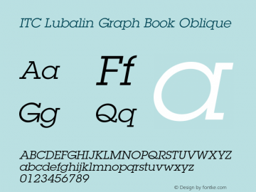 LubalinGraph-BookOblique OTF 1.0;PS 001.004;Core 1.0.22图片样张