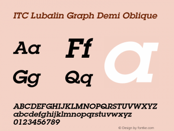 LubalinGraph-DemiOblique OTF 1.0;PS 001.004;Core 1.0.22图片样张