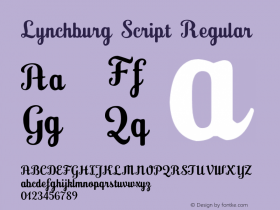 Lynchburg Script Version 1.00 August 24, 2011, initial release图片样张