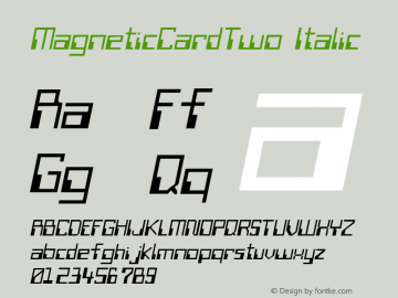 MagneticCardTwo Italic Macromedia Fontographer 4.1 7/20/96图片样张