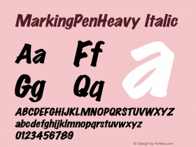 MarkingPenHeavy Italic W.S.I. Int'l v1.1 for GSP: 6/20/95图片样张