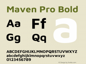 Maven Pro Bold Version 2.003 June 19, 2019图片样张