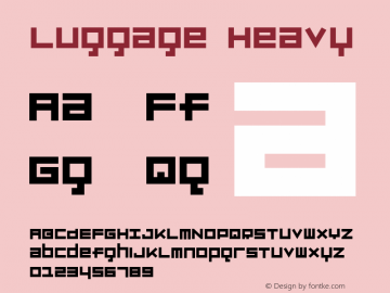 Luggage Heavy Version 001.000 Font Sample