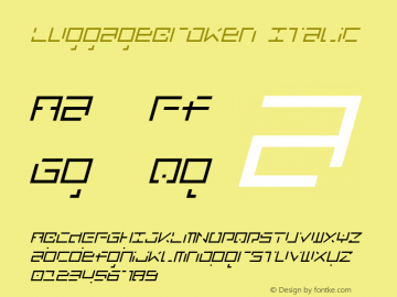 LuggageBroken Italic Version 001.000 Font Sample