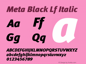 Meta-Black Lf Italic Version 4.301图片样张